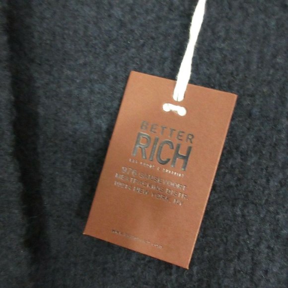 BETTER RICH NY Jane cardigan Sweater women's open-front SMALL deep Navy - Picture 6 of 10